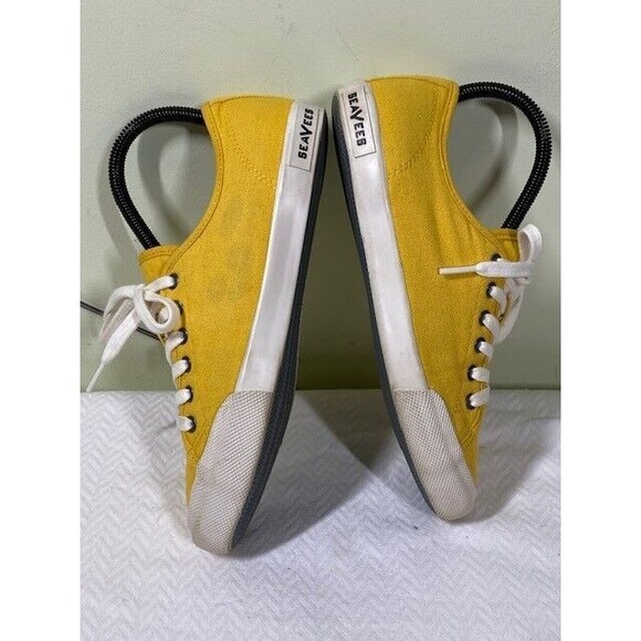 Seavees Monterey Canvas Sneaker Womens Sz 7 Mustard Yellow Lace Up Low Top - Picture 9 of 15